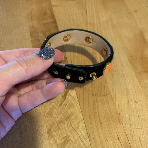 Rustic Cuff Black And Orange Bangle - Picture 3 of 4